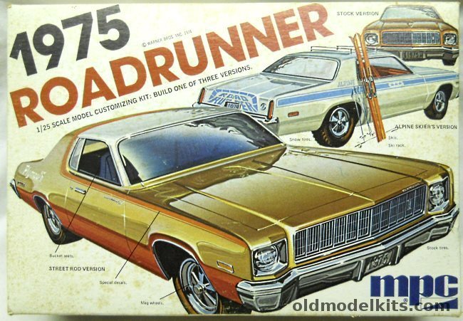 MPC 1/25 1975 Plymouth Roadrunner - Stock / Alpine Ski Car / Street Rod, 1-7525 plastic model kit